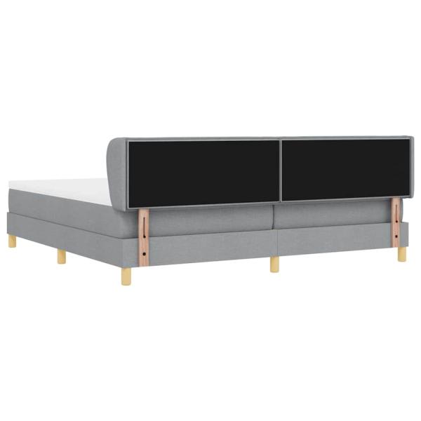 Boxspringbett mit Matratze Hellgrau 200x200 cm Stoff