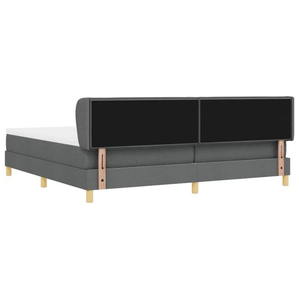 Boxspringbett mit Matratze Dunkelgrau 200x200 cm Stoff
