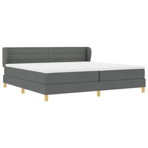 Boxspringbett mit Matratze Dunkelgrau 200x200 cm Stoff