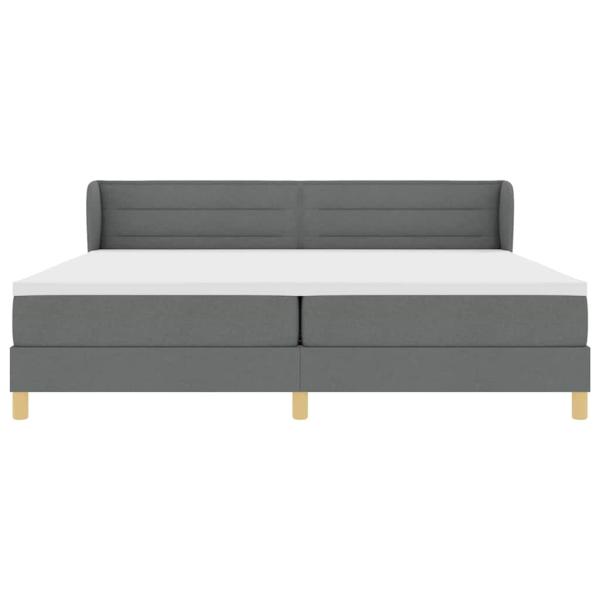 Boxspringbett mit Matratze Dunkelgrau 200x200 cm Stoff