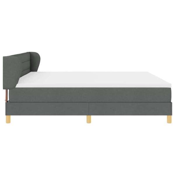 Boxspringbett mit Matratze Dunkelgrau 200x200 cm Stoff
