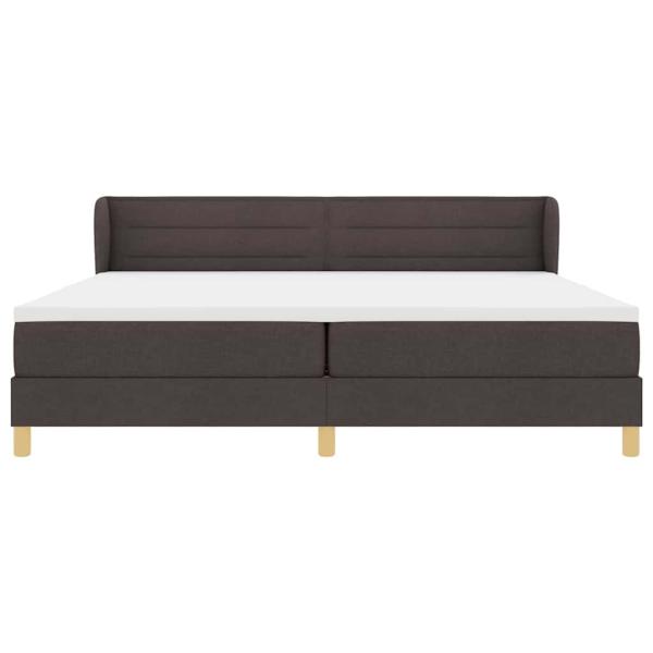 Bettgestell mit Matratze Dunkelbraun 200x200 cm Stoff
