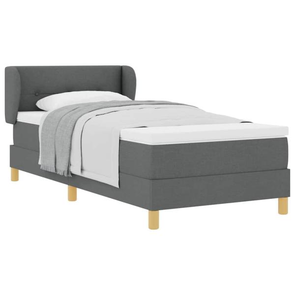 Boxspringbett mit Matratze Dunkelgrau 80x200 cm Stoff