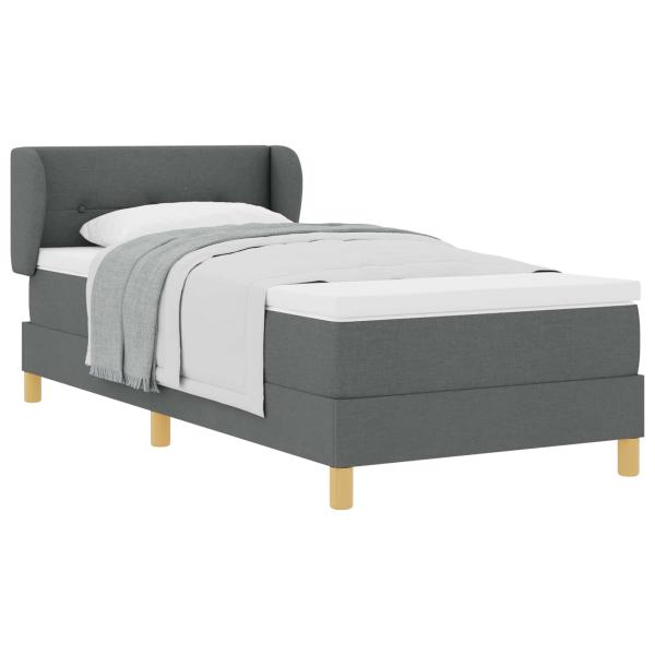 Boxspringbett mit Matratze Dunkelgrau 80x200 cm Stoff