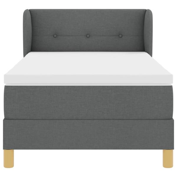 Boxspringbett mit Matratze Dunkelgrau 80x200 cm Stoff