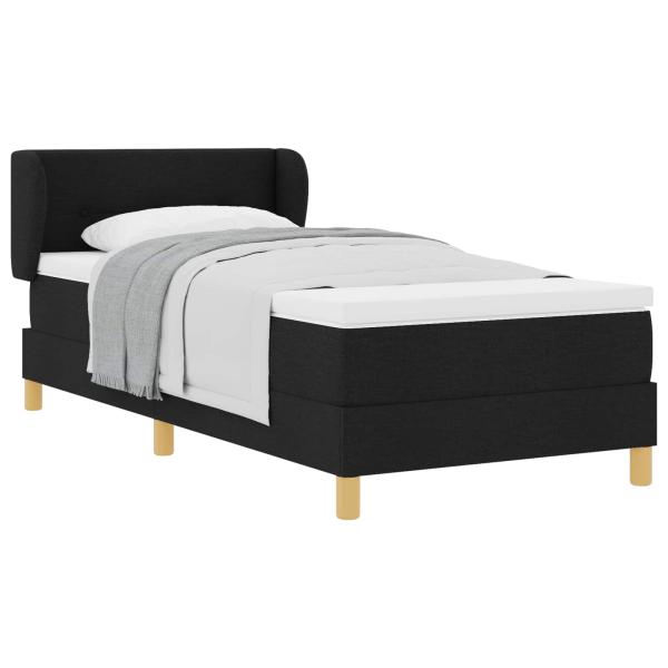 ARDEBO.de - Boxspringbett mit Matratze Schwarz 80x200 cm Stoff