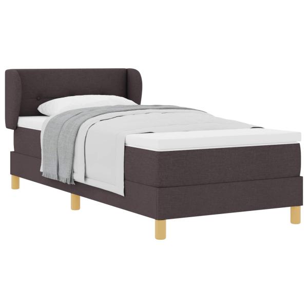 Boxspringbett mit Matratze Dunkelbraun 80x200 cm Stoff