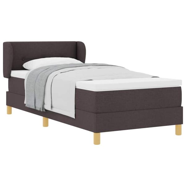 Boxspringbett mit Matratze Dunkelbraun 90x200 cm Stoff