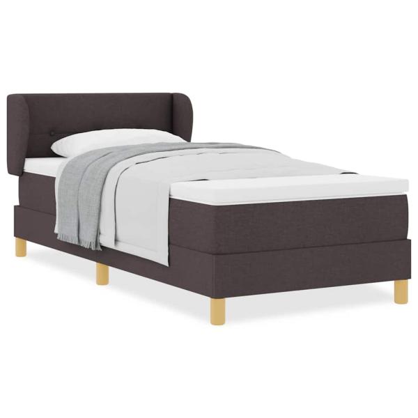 Boxspringbett mit Matratze Dunkelbraun 90x200 cm Stoff