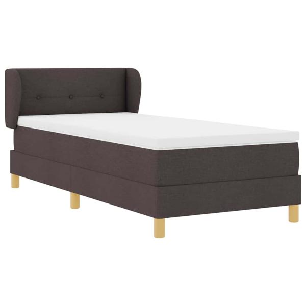Boxspringbett mit Matratze Dunkelbraun 90x200 cm Stoff