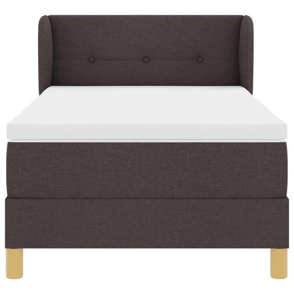 Boxspringbett mit Matratze Dunkelbraun 90x200 cm Stoff