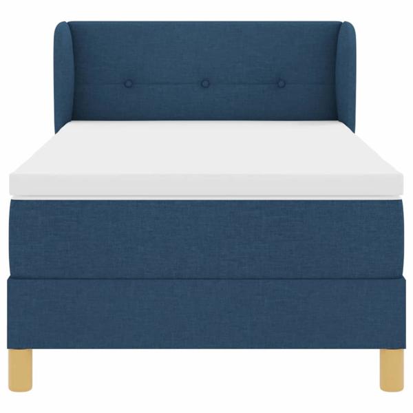 Boxspringbett mit Matratze Blau 90x200 cm Stoff