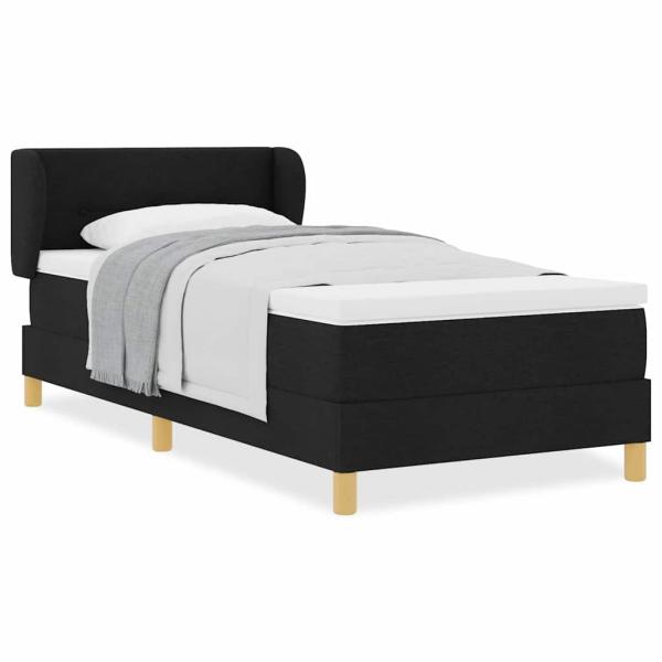 Boxspringbett mit Matratze Schwarz 100x200 cm Stoff