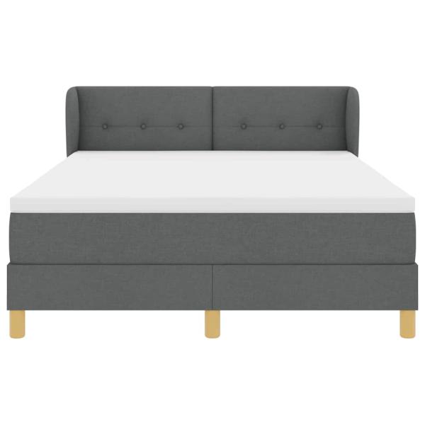 Boxspringbett mit Matratze Dunkelgrau 140x190 cm Stoff