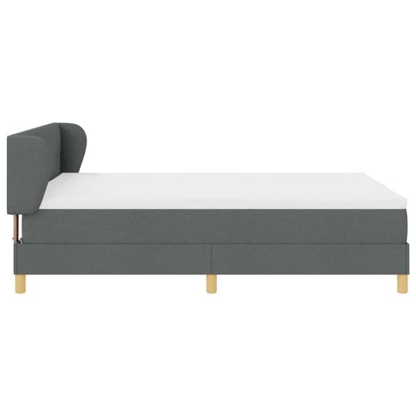 Boxspringbett mit Matratze Dunkelgrau 140x190 cm Stoff