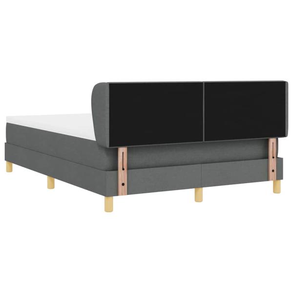 Boxspringbett mit Matratze Dunkelgrau 140x190 cm Stoff