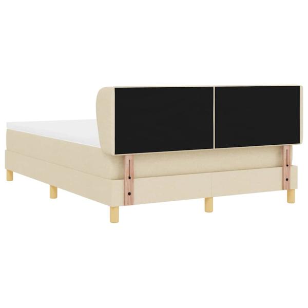 ARDEBO.de - Boxspringbett mit Matratze Creme 140x190 cm Stoff