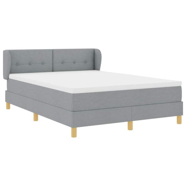 Boxspringbett mit Matratze Hellgrau 140x200 cm Stoff