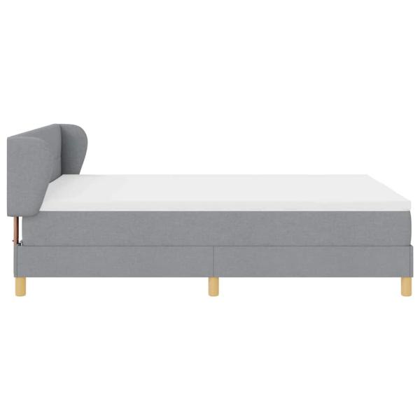 Boxspringbett mit Matratze Hellgrau 140x200 cm Stoff