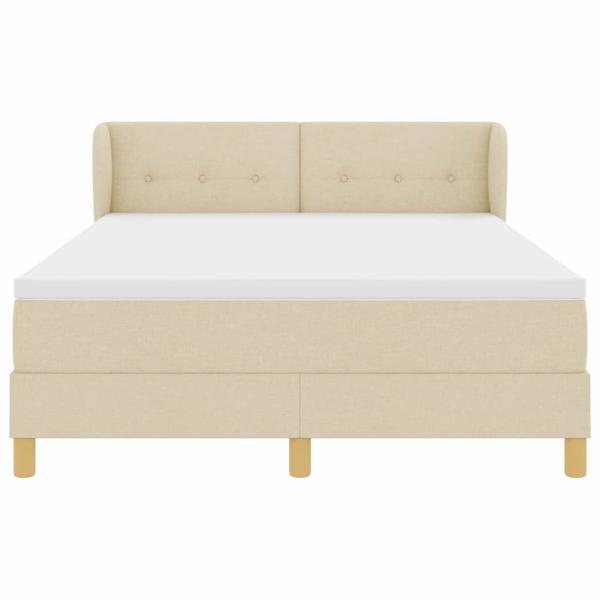 Boxspringbett mit Kopfteil Creme 140 x 200 cm Stoff