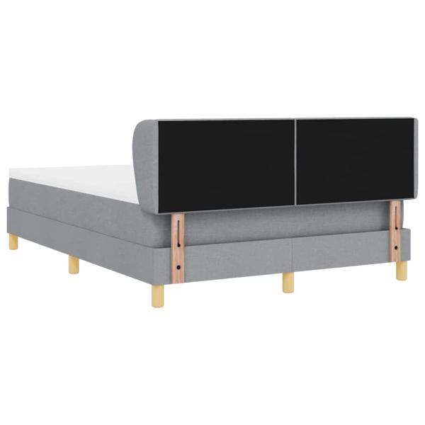 Boxspringbett mit Kopfteil Hellgrau 160 x 200 cm Stoff