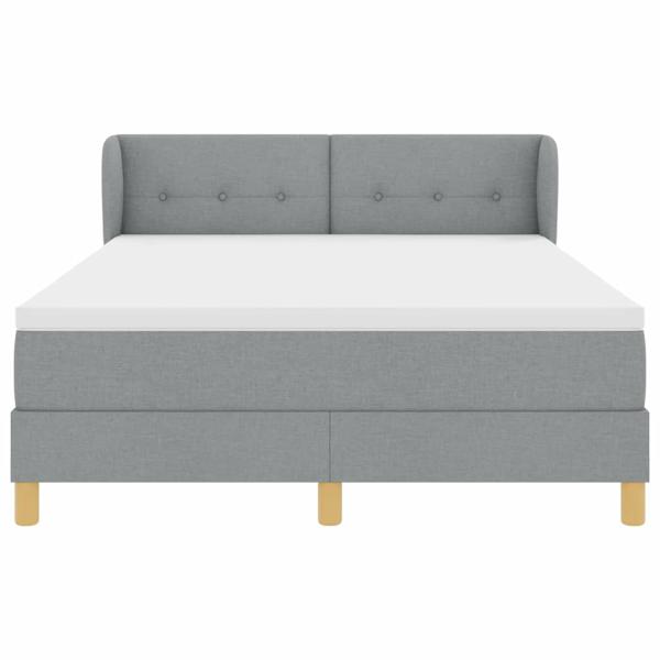 Boxspringbett mit Kopfteil Hellgrau 160 x 200 cm Stoff