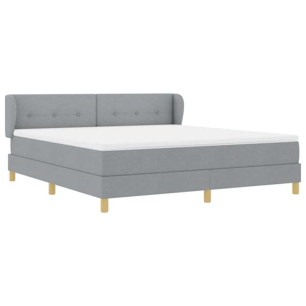 Boxspringbett mit Matratze Hellgrau 180x200 cm Stoff