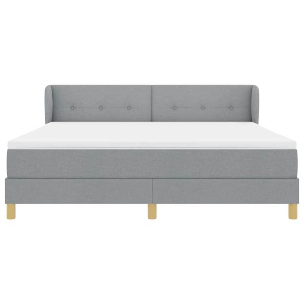 Boxspringbett mit Matratze Hellgrau 180x200 cm Stoff