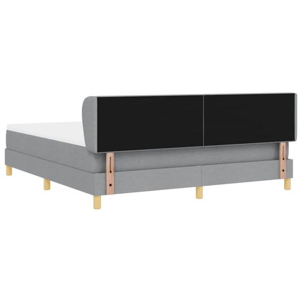 Boxspringbett mit Matratze Hellgrau 180x200 cm Stoff