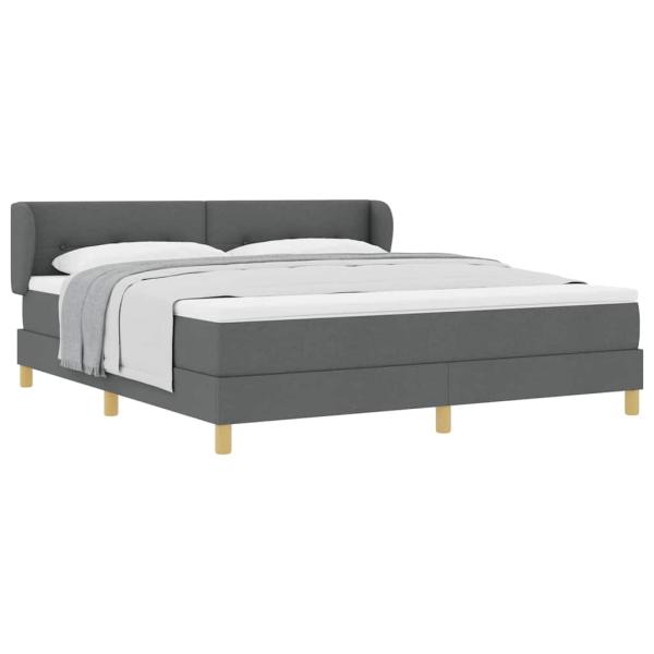 Boxspringbett mit Matratze Dunkelgrau 180x200 cm Stoff