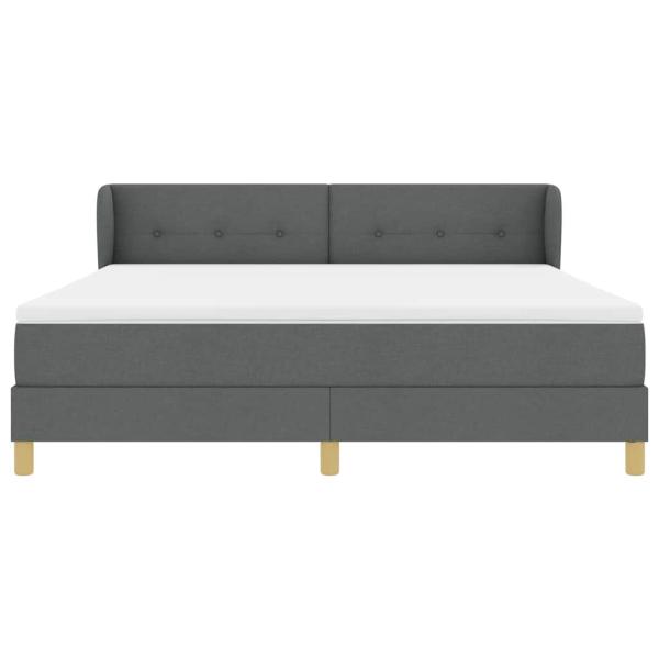 Boxspringbett mit Matratze Dunkelgrau 180x200 cm Stoff
