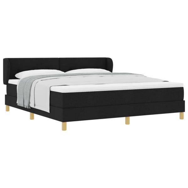 Boxspringbett mit Kopfteil Schwarz 180 x 200 cm Stoff