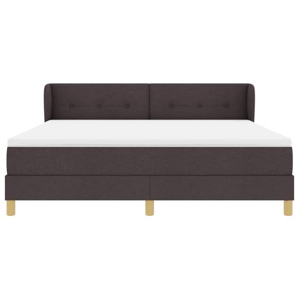 Boxspringbett mit Matratze Dunkelbraun 180x200 cm Stoff