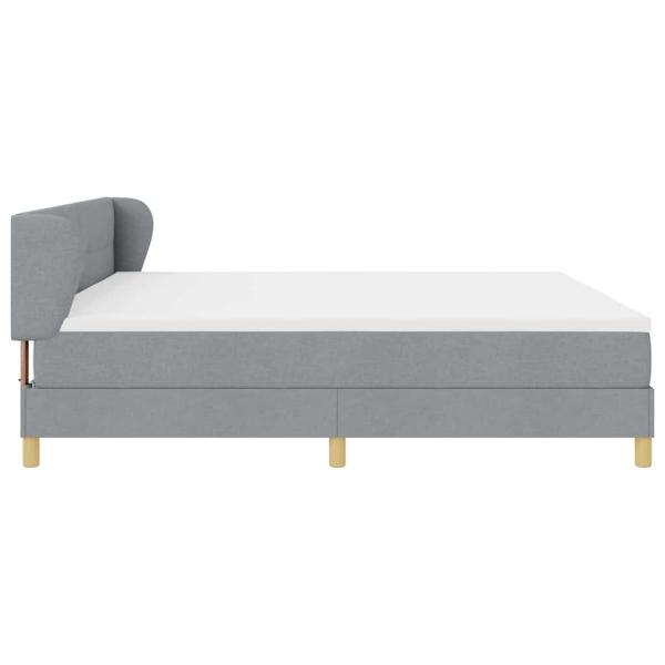 Boxspringbett mit Matratze Hellgrau 200x200 cm Stoff