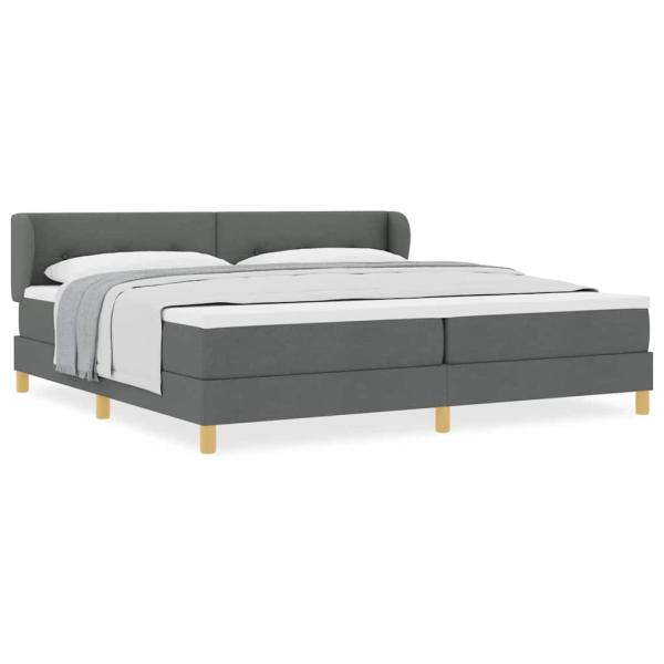 Boxspringbett mit Matratze Dunkelgrau 200x200 cm Stoff