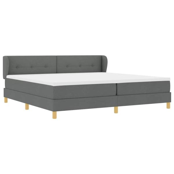 Boxspringbett mit Matratze Dunkelgrau 200x200 cm Stoff