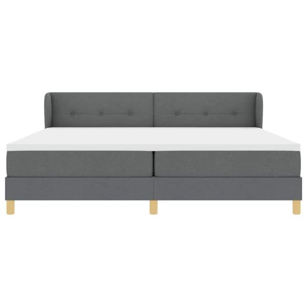 Boxspringbett mit Matratze Dunkelgrau 200x200 cm Stoff