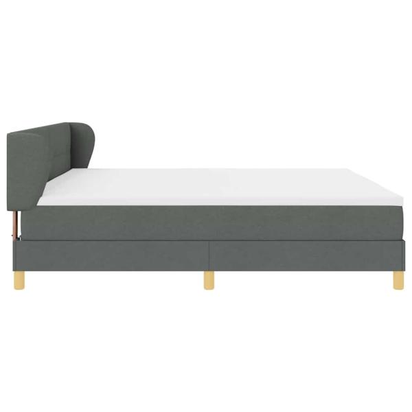 Boxspringbett mit Matratze Dunkelgrau 200x200 cm Stoff