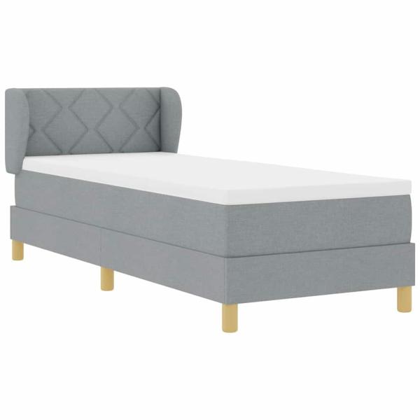 Boxspringbett mit Matratze Hellgrau 80x200 cm Stoff
