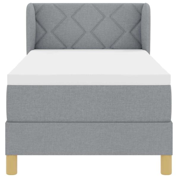 Boxspringbett mit Matratze Hellgrau 80x200 cm Stoff