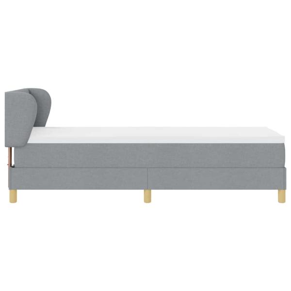 Boxspringbett mit Matratze Hellgrau 80x200 cm Stoff
