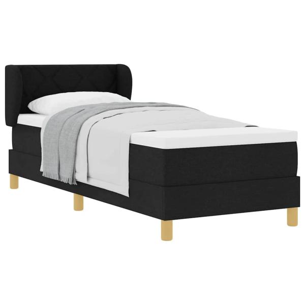Boxspringbett mit Matratze Schwarz 80x200 cm Stoff