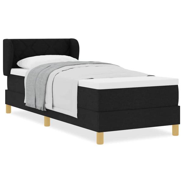 Boxspringbett mit Matratze Schwarz 80x200 cm Stoff