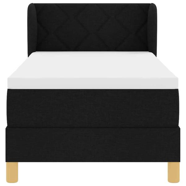 Boxspringbett mit Matratze Schwarz 80x200 cm Stoff