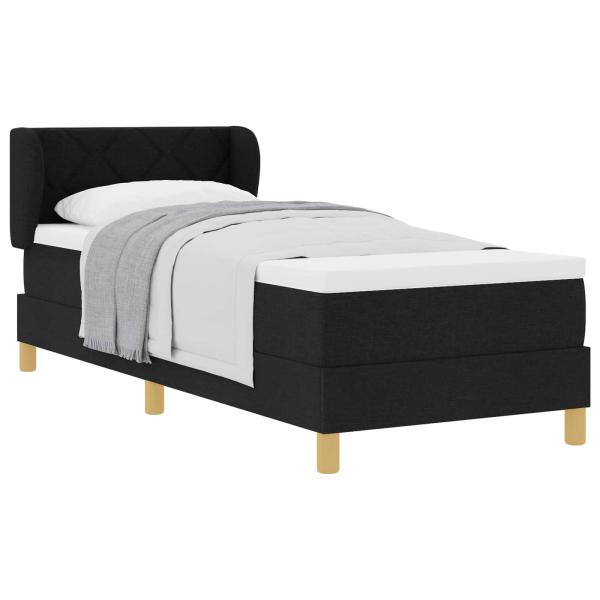 Boxspringbett mit Matratze Schwarz 80x200 cm Stoff