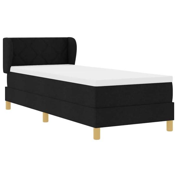 Boxspringbett mit Matratze Schwarz 80x200 cm Stoff
