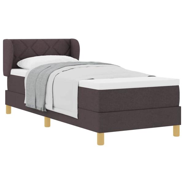 Boxspringbett mit Matratze Dunkelbraun 80x200 cm Stoff