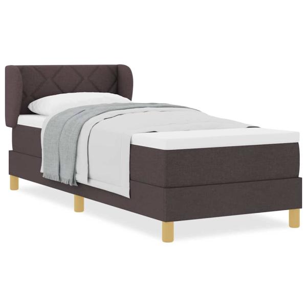 Boxspringbett mit Matratze Dunkelbraun 80x200 cm Stoff