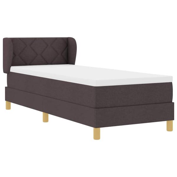 Boxspringbett mit Matratze Dunkelbraun 80x200 cm Stoff