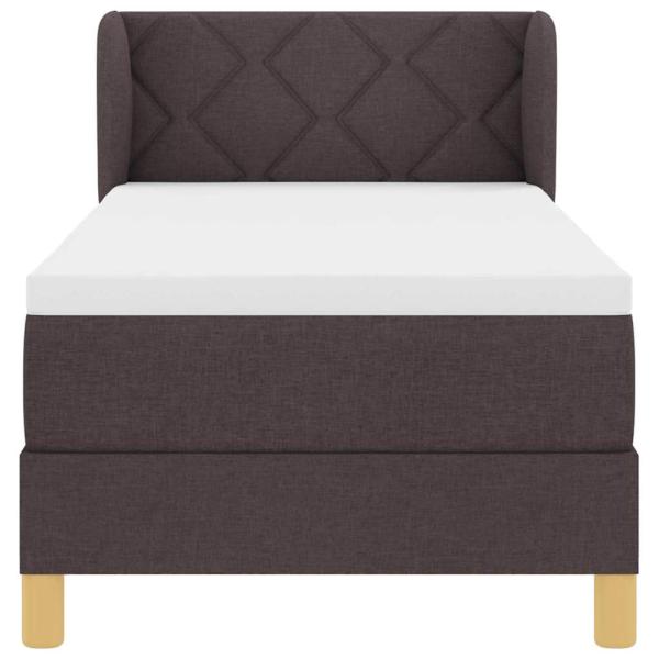 Boxspringbett mit Matratze Dunkelbraun 80x200 cm Stoff